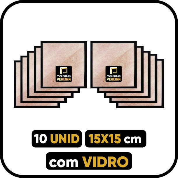 Kit 10 Quadro Moldura 15x15 cm COM VIDRO em Oferta na Shopee