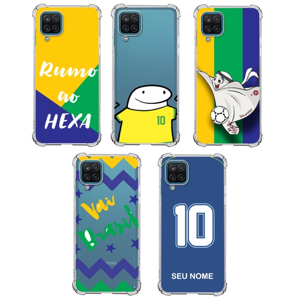 CAPA CAPINHA DESENHOS VARIADOS COPA DO MUNDO  BRASIL CAPINHA PARA A12-A22 4G-M32 ANTI IMPACTO