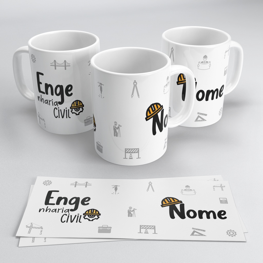Caneca Profissão Engenharia Civil Com Nome - 325ml