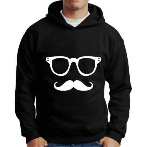 Blusa Moletom Canguru Mustache Bigode E Óculos
