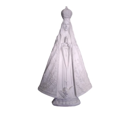 Imagem Nossa Senhora Aparecida Manto Com As Bandeiras bordada de 45 cm em gesso
