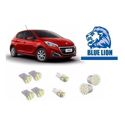 Led Pingo E Peugeout 208 Farolete Placa Teto Ré Kit