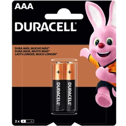 Pilha Palito AAA Duracell Alcalina com 2 Unidades