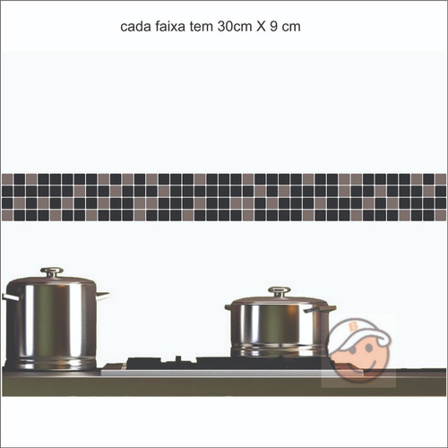 Kit 15 Faixas Cozinha Adesivas Decorativo Pastilha Azulejo