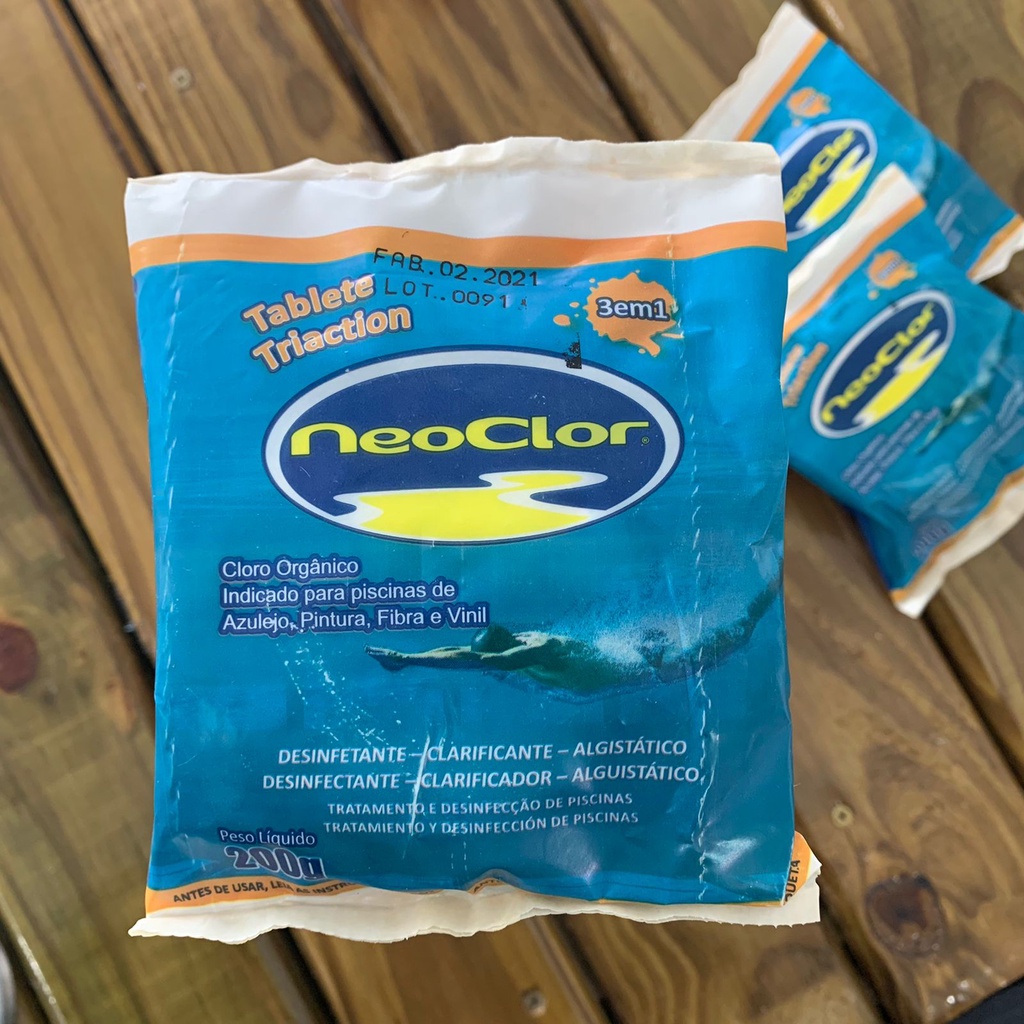 Pastilha De Cloro Neoclor 3 em 1 200g, desinfetante, clarificante e ...