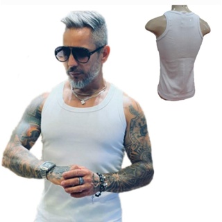 Regata Masculina Americana Canelada Algodão e Elastano em Oferta na Shopee