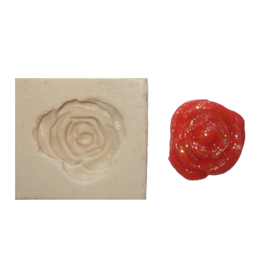 Molde de silicone cod-G 131 Flor Rosa Jardim - 2,7x2,5cm - 30g