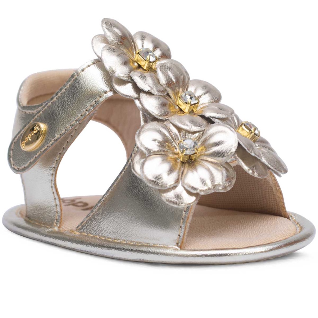 Sandália Menina Bebê Sapato Leve E Macio Moda Batizado 01.19