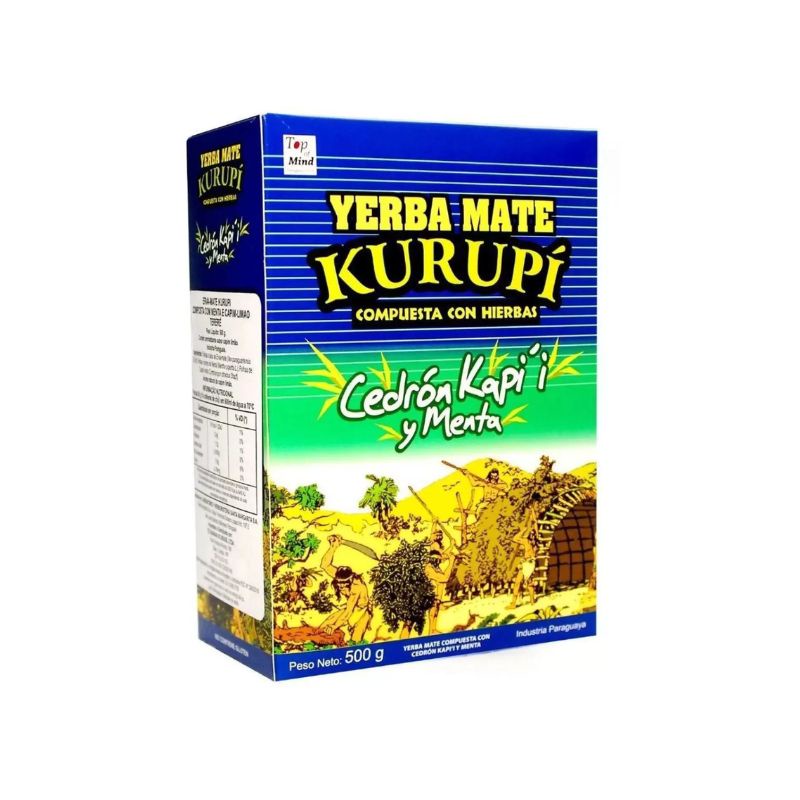 Erva Mate Kurupi Para Tereré Capim Limão e Menta Caixa 500g