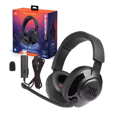 FONE JBL QUANTUM 300 GAMER PRETO ORIGINAL