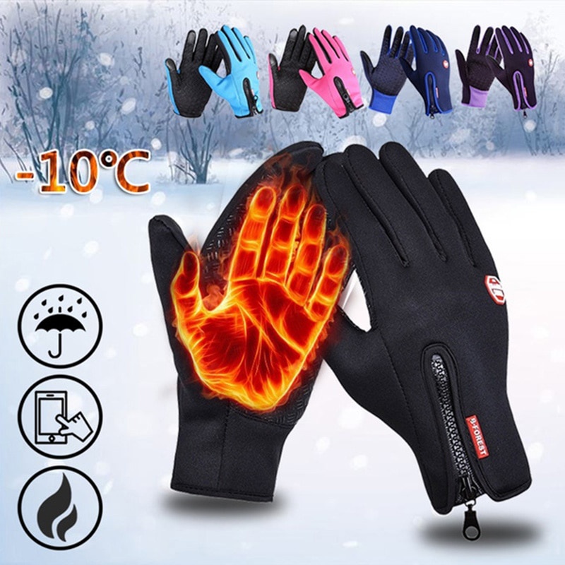 Unisex Inverno Touchscreen Quente Térmica Ciclismo Bicicleta Ski Outdoor  Camping Caminhadas Luvas Da Motocicleta Esportes Dedo Cheio | Shopee Brasil