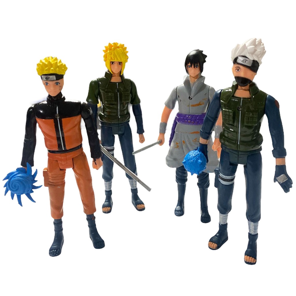 Kit Com 4 Bonecos Naruto 15cm Articulados Boneco Naruto Uzumaki Sasuke ...
