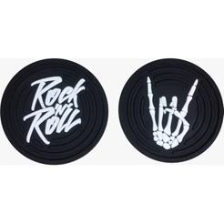 Kit 4 Porta Copo Rock 'n' roll Emborrachado Apoio Para Copos Mesas Balcao Bar Chopp Cerveja