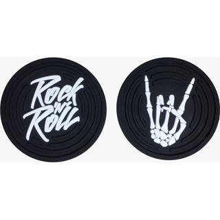 Kit 4 Porta Copo Rock 'n' roll Emborrachado Apoio Para Copos Mesas Balcao Bar Chopp Cerveja em Oferta na Shopee