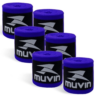 Kit 3 Bandagem Elástica Muvin 3 metros - Alça Polegar Proteção Mãos e Punhos - Luta - Boxe Muay Thai MMA Artes Marciais