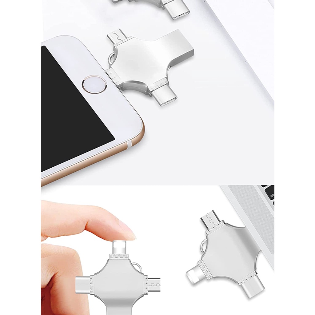 OTG 4 em 1 PenDrive Tipo C Iphone Android PC Smartphone unidade de armazenamento externo Pendrive de memória USB 3.0
