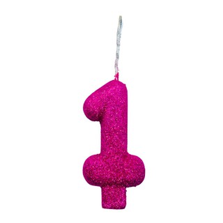 Velas Super Max De Aniversário Rosa Pink - Números + Glitter -  1 Uni