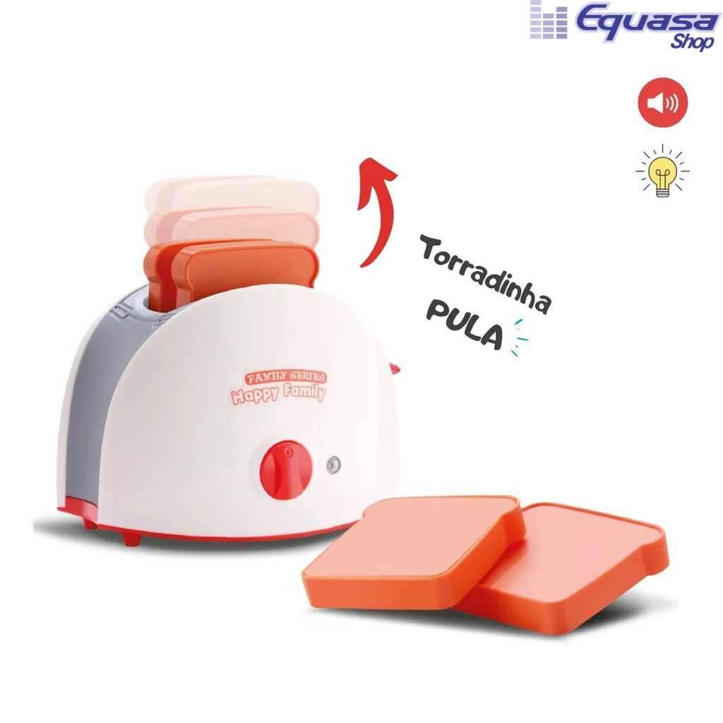 Brinquedo Mini Torradeira Infantil Luz Som Acessórios - Happy House Samba Toys