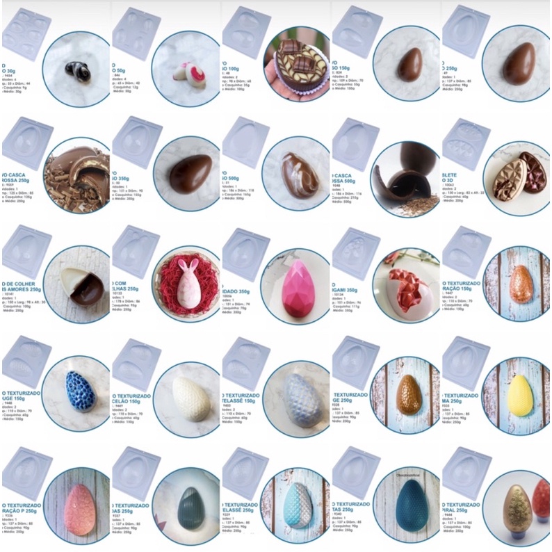 Forma OVOS DE PÁSCOA de silicone chocolate bwb 3 partes todos tamanhos páscoa em Oferta na Shopee