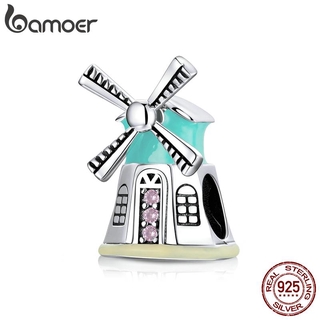 Bamoer Beads 925 Versão Do Moinho De Vento Holandês De Prata Para Pulseiras De Colar Diy