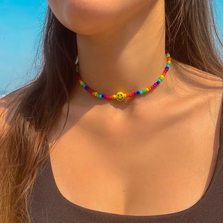 Colar de miçangas de smile, carinha feliz