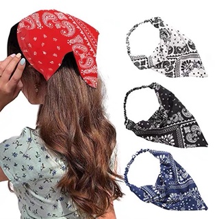 Bohemia Lenço Quadrado Elástico /tiara de cabeça de elástico/Triângulo Lenço Laço De Cabelo/Bandanas de cabelo