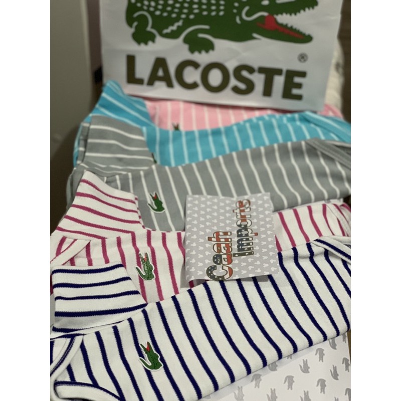 Body Lacoste Bebe Listrado Com Jacare Emborrachado Shopee Brasil