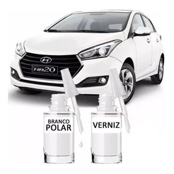 Tinta Tira Risco Automotivo Hyundai Hb20 Cor Branco Polar