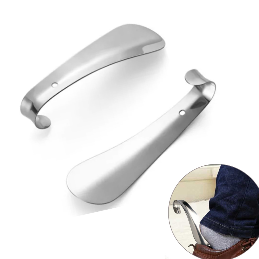 Kit 2 Calçadeiras Para Sapatos Geral Calçados Aço Inox