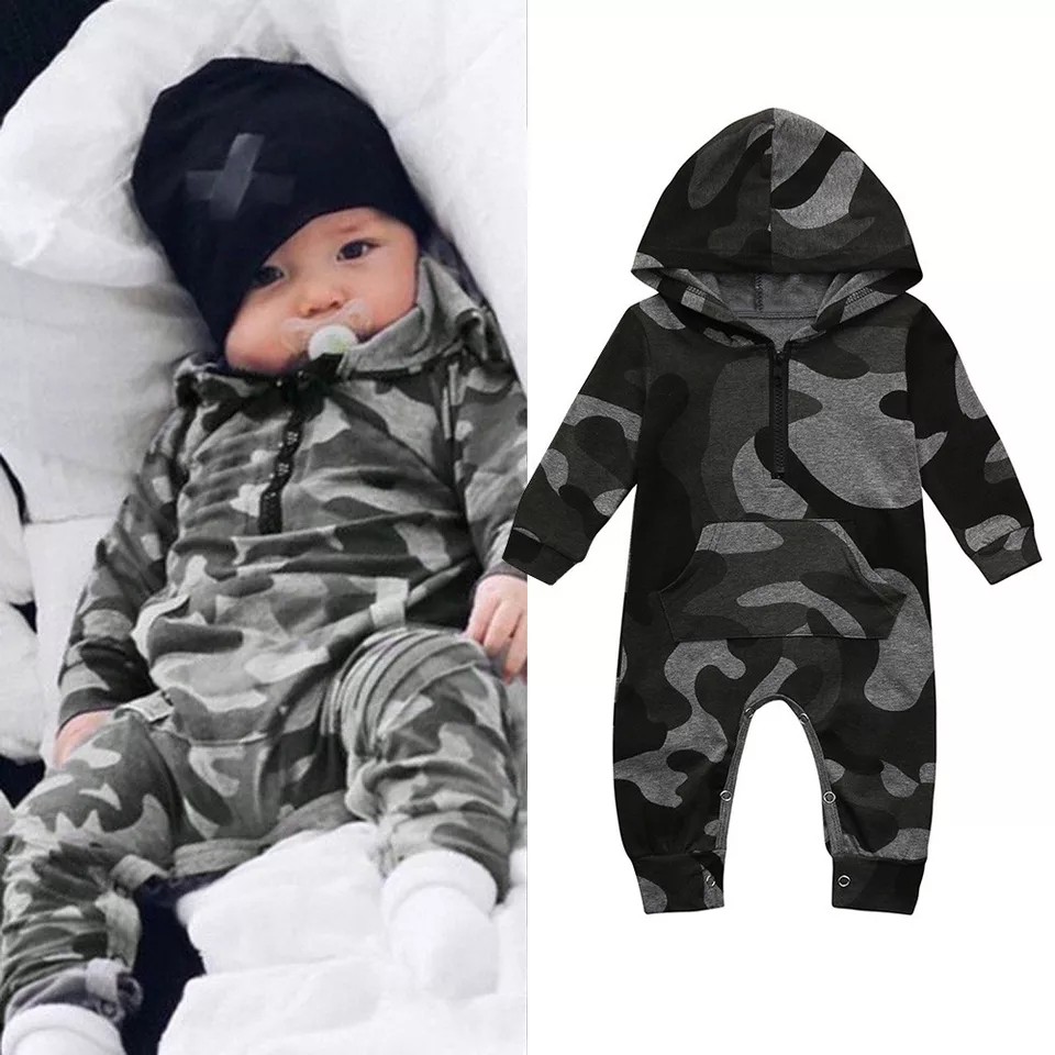Macacão bebê camuflado