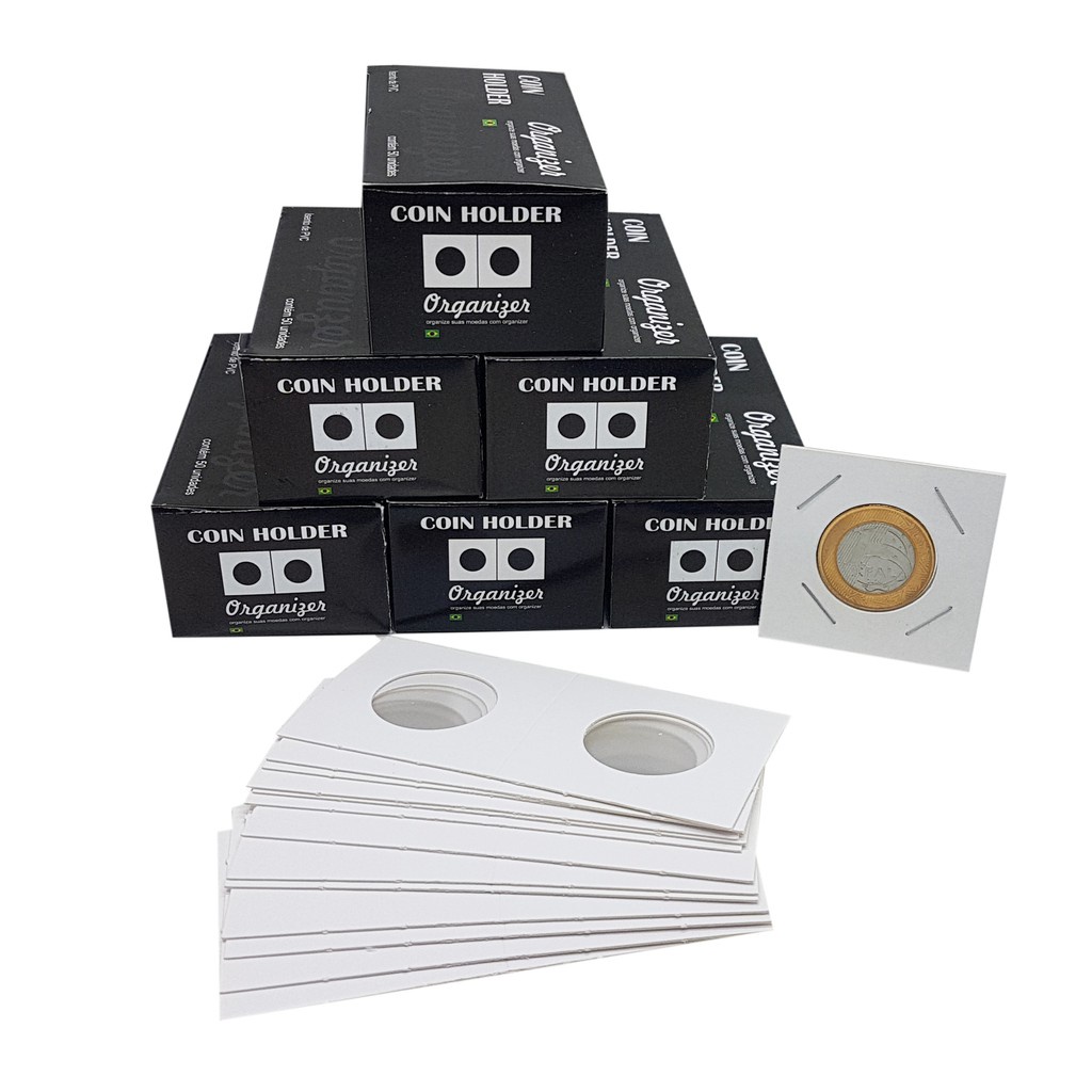 300 Coin Holders (6 Caixas De 50un.) Várias Medidas - Marca Organizer (de grampear)