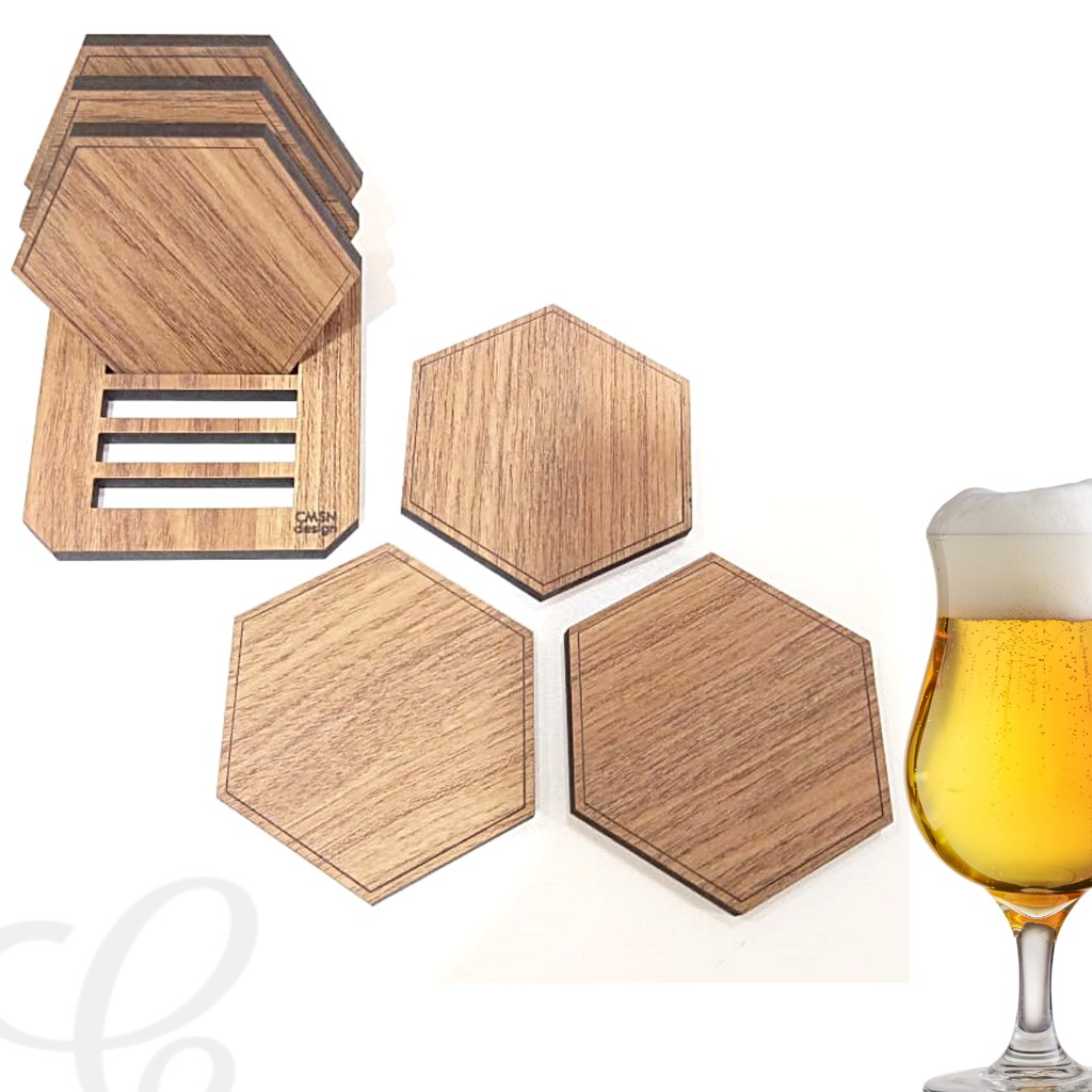 Porta Copo Bolacha de Chopp Sousplat de Copo em Madeira MDF Decoração Barzinho Decoração Boteco Decoração para Bar