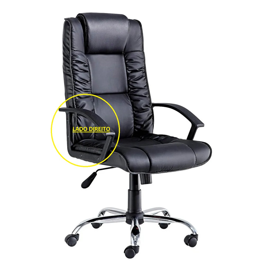 Braço Apoio Direito para Cadeira Diplomata Finlandek Preta Original