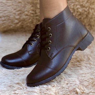 Coturno Feminino Cano Curto Bota Feminina Baixa Super Leve