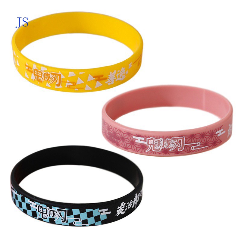 Js Anime Demon Slayer: Kimetsu No Yaiba Esporte Pulseira Masculina Pulseiras De Borracha De Silicone Homens Jóias Melhores Amigos Do Presente Do Partido