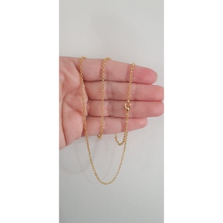 Colar corrente elo português longo 50cm banhado ouro18k