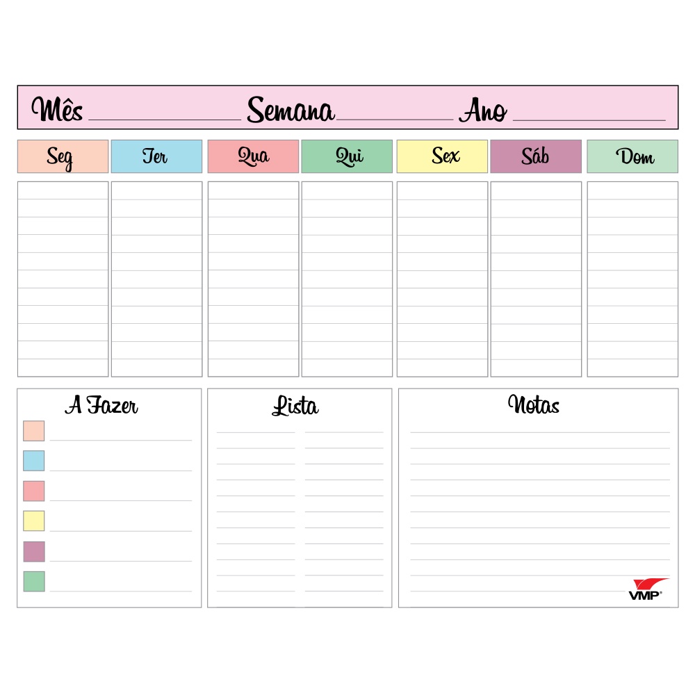 Quadro Lousa Magnético Planejamento Semanal em Oferta na Shopee