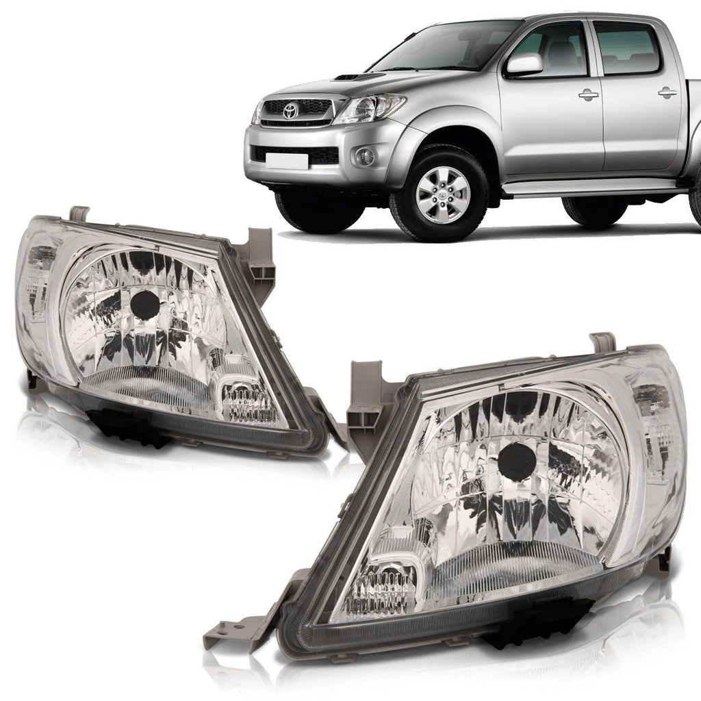 Par Farol Hilux Srv 2009 2010 2011 Cromado em Oferta na Shopee