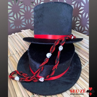 Cartola de Veludo Preta Luxo Exú Alta ou Baixa