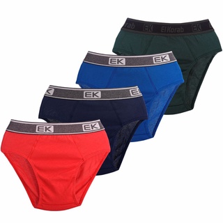 Kit 3un Cueca Slip Tradicional Masculina Adulto Clássica Lisa Algodão El Korab Original
