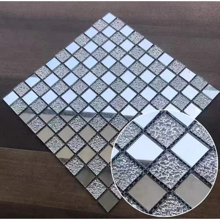 5 unidades Pastilha placa 3D papel de Parede Metalizada Prata 30x30cm adesival cozinha banheiro