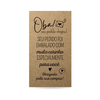 Cartões de Agradecimento ao Cliente Kraft 5x9cm - Escolha os modelos em Oferta na Shopee