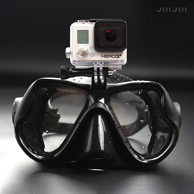 JiiiJiii GoPro Máscara de Mergulho Câmera Esportiva Óculos com Janela Grande Moldura Natação de Vidro Alto Transparente