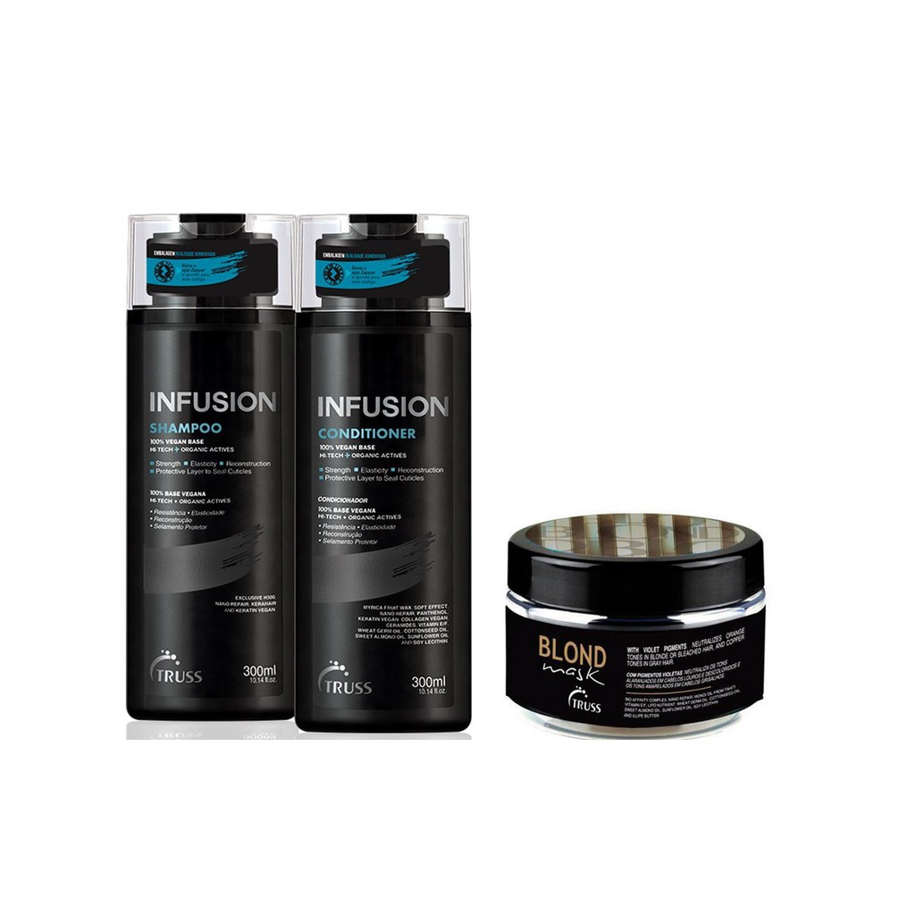 Truss Infusion Shampoo e Condicionador e Máscara Blond
