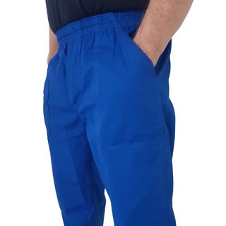 Calça Brim Azul Royal 100% Algodão Para Uniformes