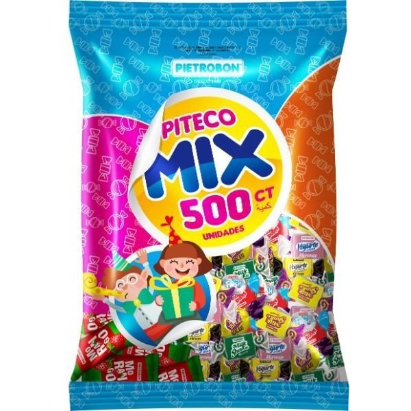 Pacotão Bala Mastigavel c/500un 1,45kg Piteco Mix Frutas Sortidas Pietrobon Festa Aniversário em Oferta na Shopee