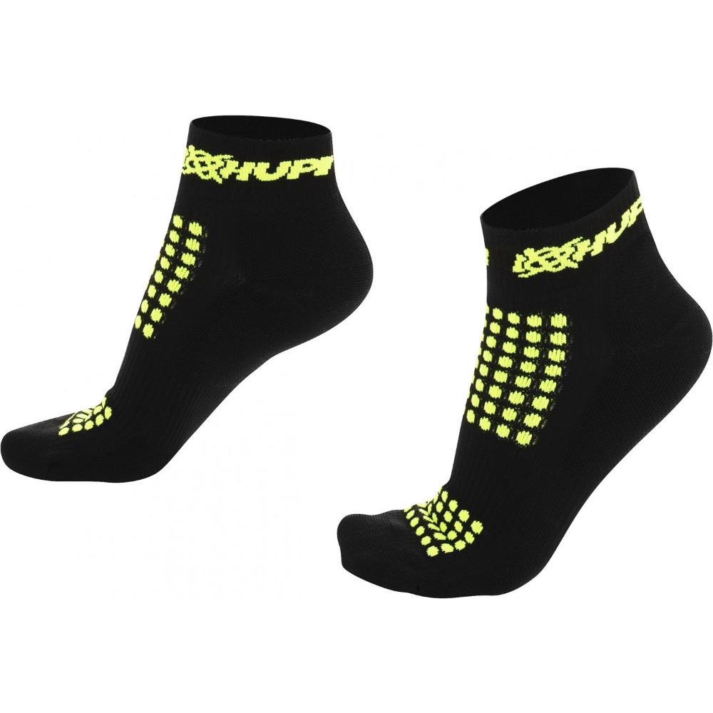 Meia Curta para Corrida HUPI - Running Pro Preto/Verde - Sports & Outdoors