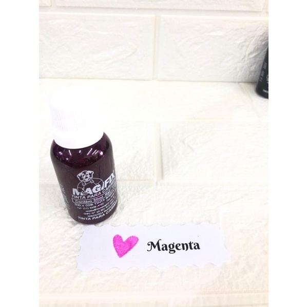 Tinta Colorida Para Carimbos Na Cor Magenta Rosa