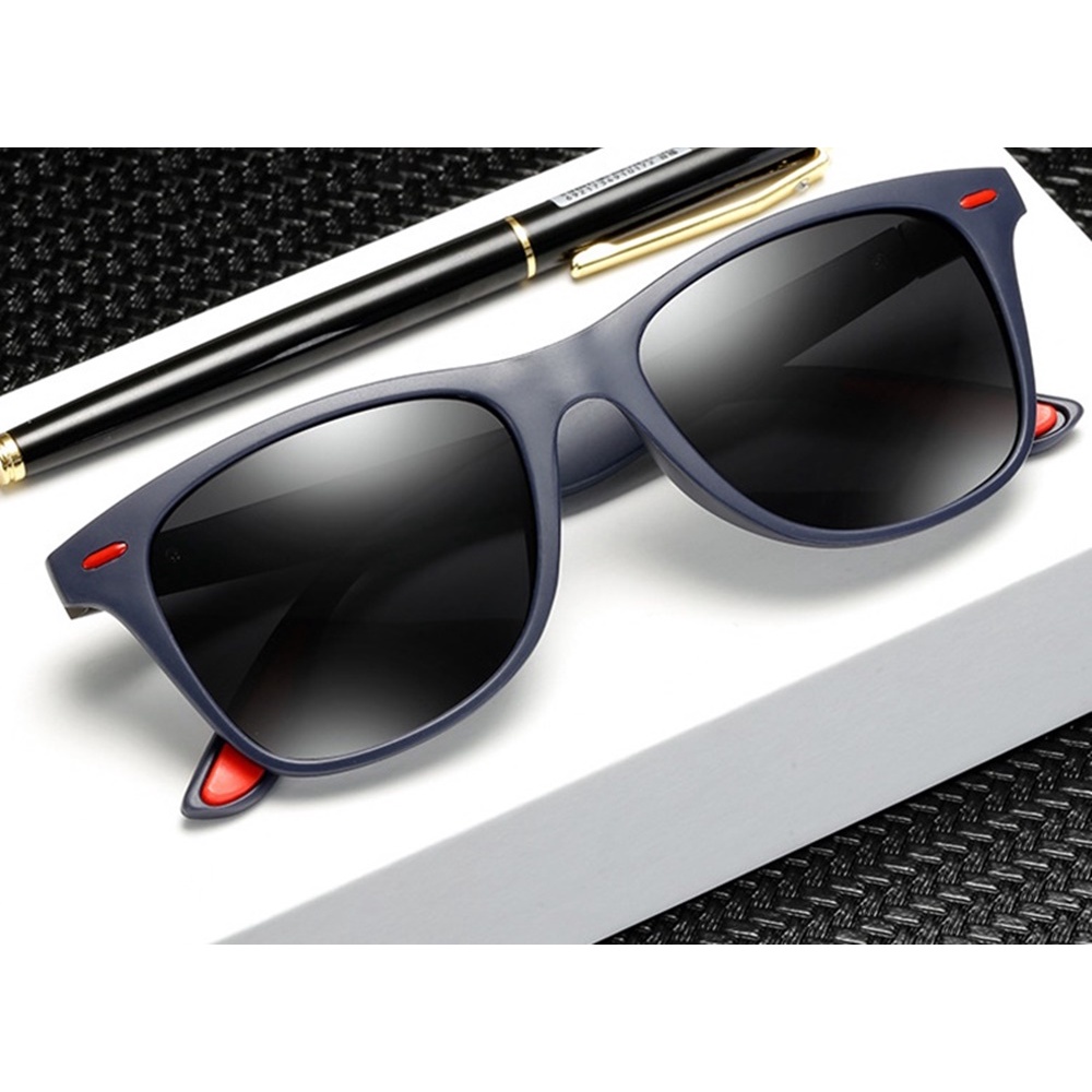 Óculos De Sol Polarizado Unissex Vintage Azul Escuro UV400