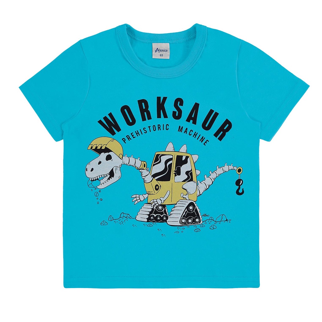 Camiseta Menino 100% algodão Estampada Dinossauro